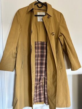 Classic Yellow Vintage LADY FORECASTER Trench Coat